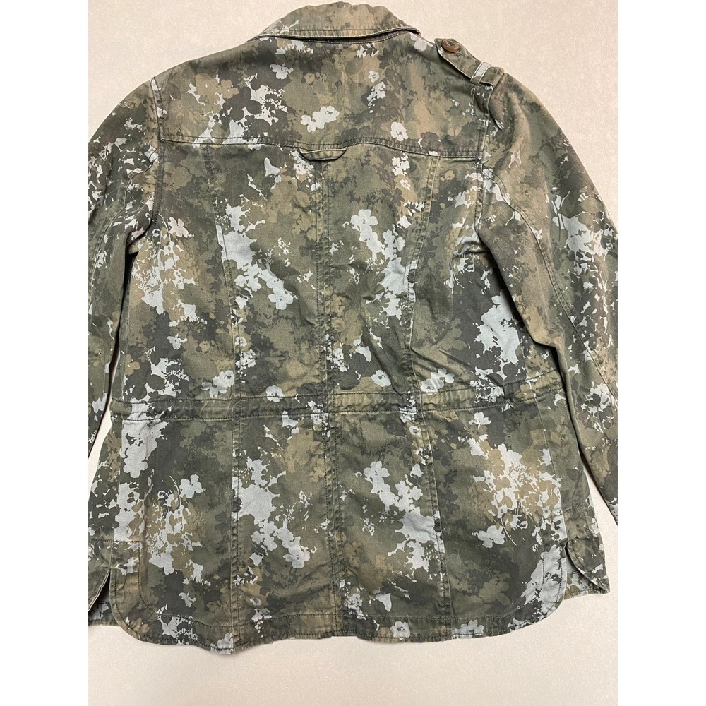 Aeropostale Womens Floral Camo Utility Field Jacket Olive Green Cotton Medium - Picture 3 of 8